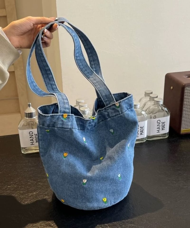 予約販売】フラワー刺繍デニムトートバッグ | KISHIKA