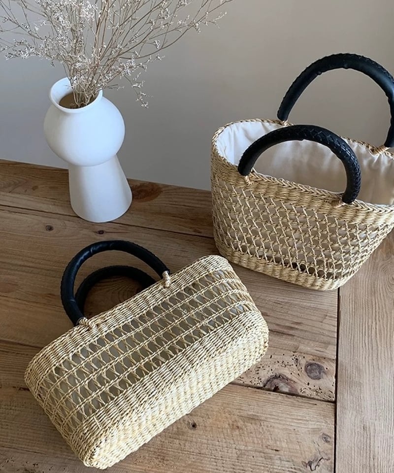 予約販売】レザーハンドルかごバッグ | KISHIKA