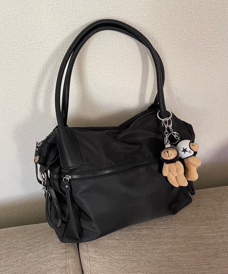 予約販売】大容量ジップデザインショルダーバッグ クロスベルト付