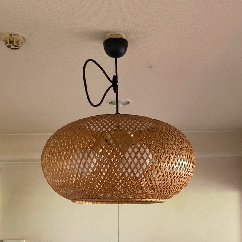 yamagiwa ヤマギワ 近藤昭作 「竹のあかり」3灯タイプ 横楕円型 竹製