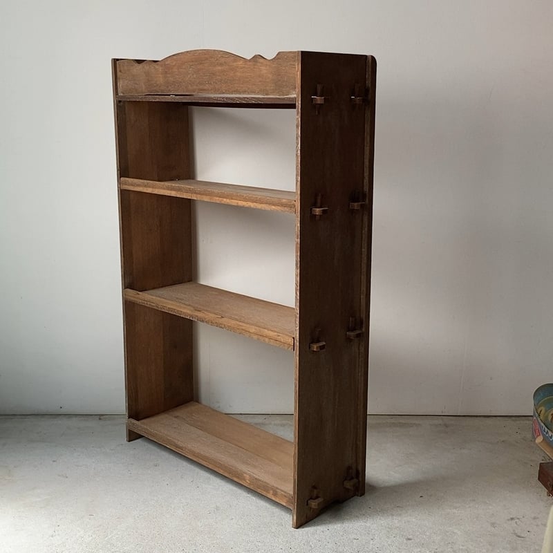 木製無垢材 1950s ヴィンテージ 楔(くさび)の本棚 小さめ 4段 オープン