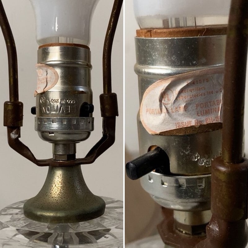 LEVITON レビトン社 アンティーク ランプ 球体ガラス/プリーツシェード