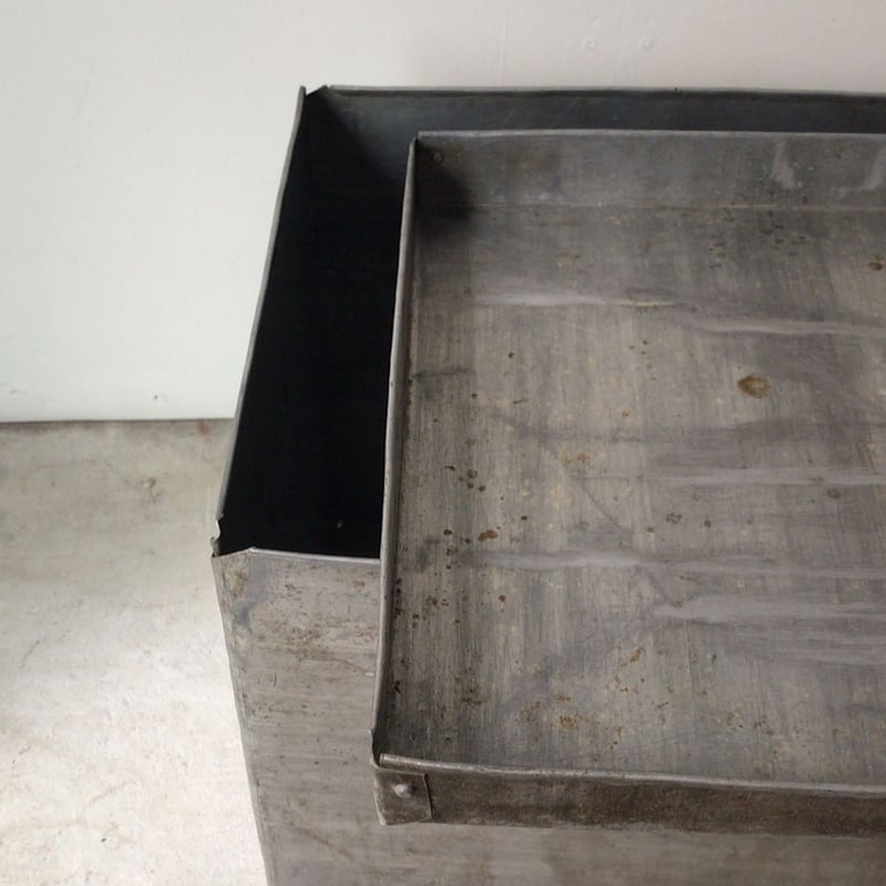 アンティーク アルミ製 ストック缶 44cm 収納ケース 米櫃 ヴィンテージ