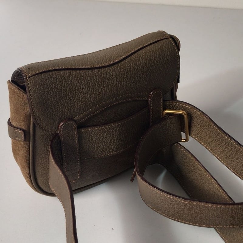 GUCCI グッチ オールドグッチ サドル型 レザー /スエード ウエスト