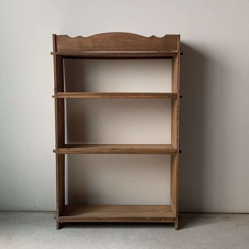 木製無垢材 1950s ヴィンテージ 楔(くさび)の本棚 小さめ 4段 オープン