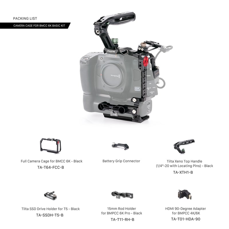 Blackmagic Cinema Camera 6K用カメラケージ ベーシックキット (T