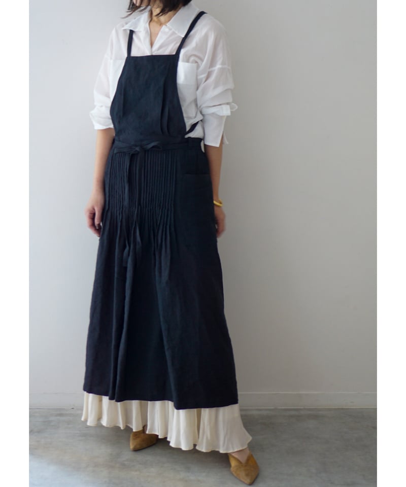 エプロンドレス プリーツエプロン ブラック | E'PICE