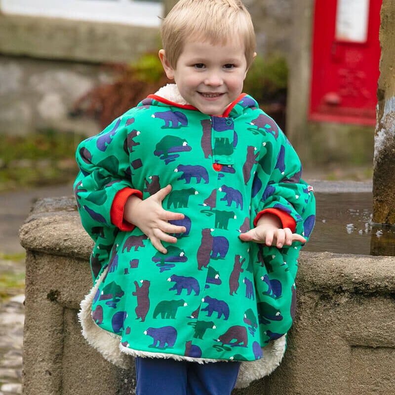 Piccalilly キッズ ポンチョ マウンテンベア 86-110cm | Neutral