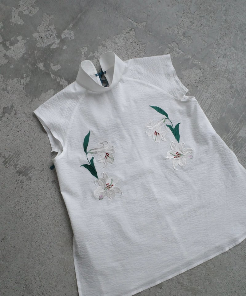 花を着るブラウス#01【百合】-white- | iCONOLOGY