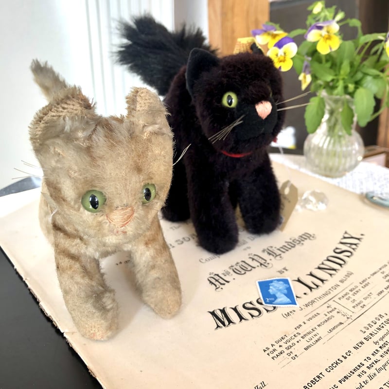 ○ea-2/シュタイフ 黒猫トムキャット | PISKEY -イギリスのふるいもの