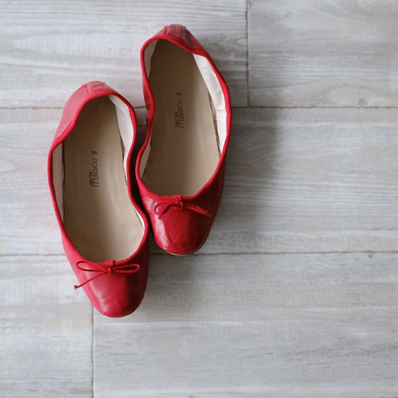Porselli ポルセリ バレエシューズ レッド ハンドメイド 国内正規品