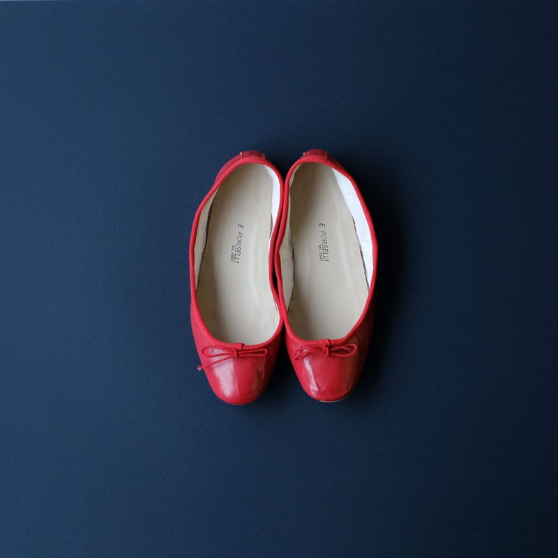 Porselli ポルセリ バレエシューズ レッド ハンドメイド 国内正規品