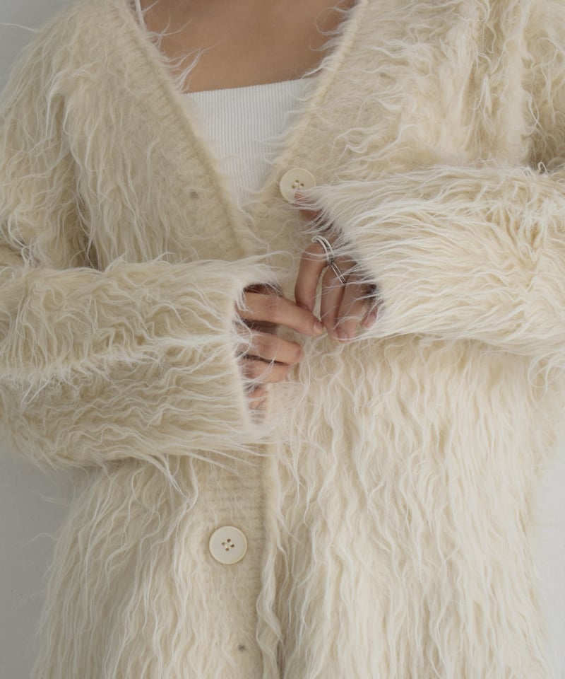 Hairy Shaggy Knit Cardigan t1911-314 | cizatto