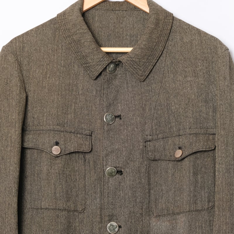 30-40s France Vintage Black Chambray HBT Huntin