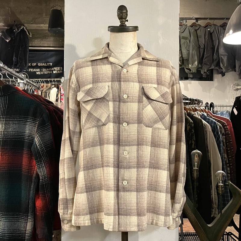 50s Woolrich Vintage Wool Shirt オープンカラーシャツ ウールシ