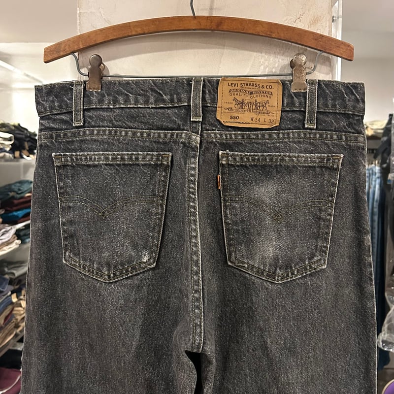 90s Levi's 550 0259 リーバイス ブラックデニムパンツ 33×31 先染め