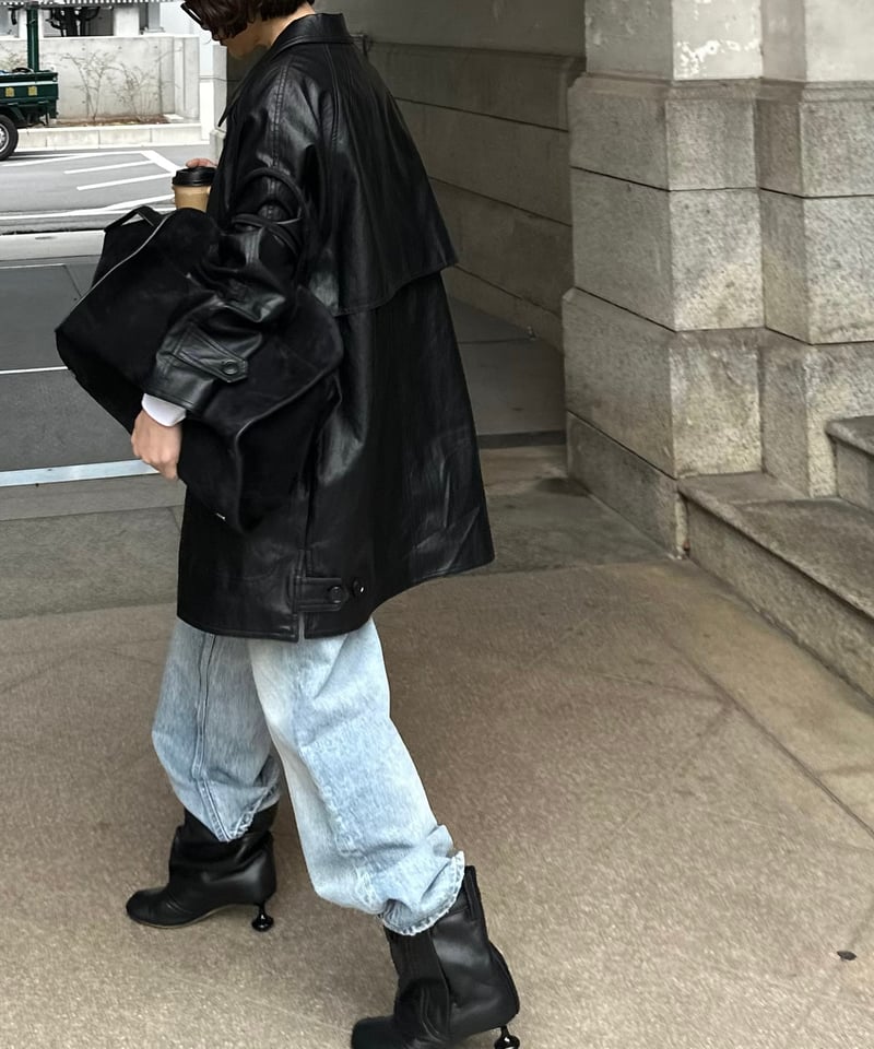 faux leather half coat | ok.soon