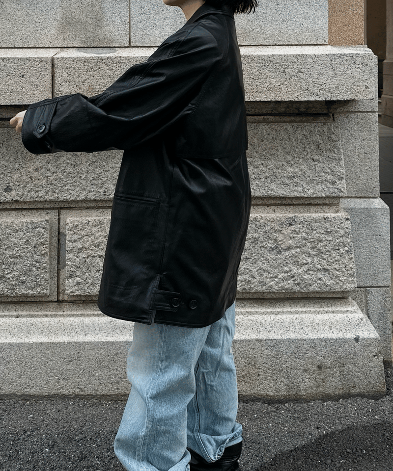 faux leather half coat | ok.soon