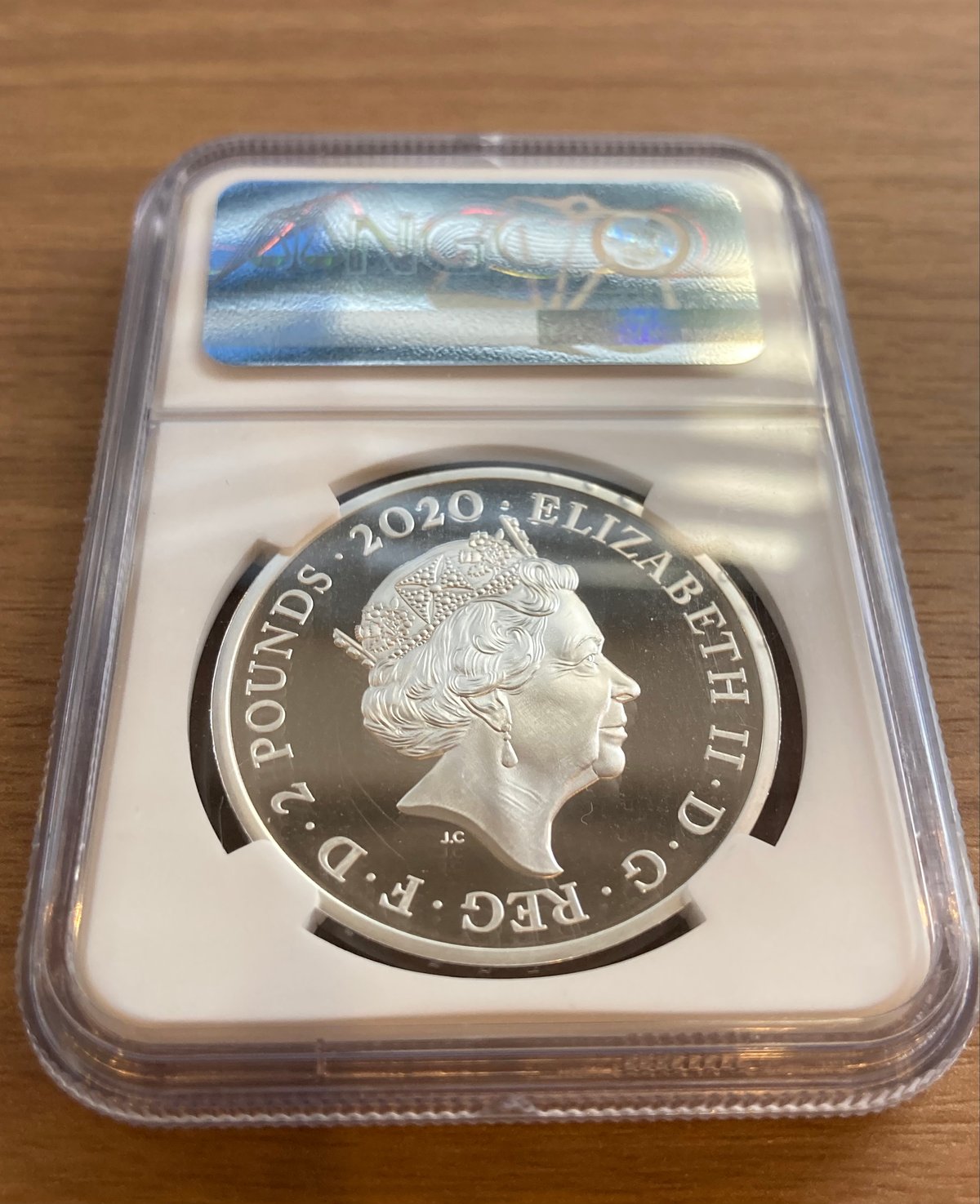 NGC鑑定PF70+FR デビッドボウイ 1オンス 2ポンド カラー銀貨 シルバー