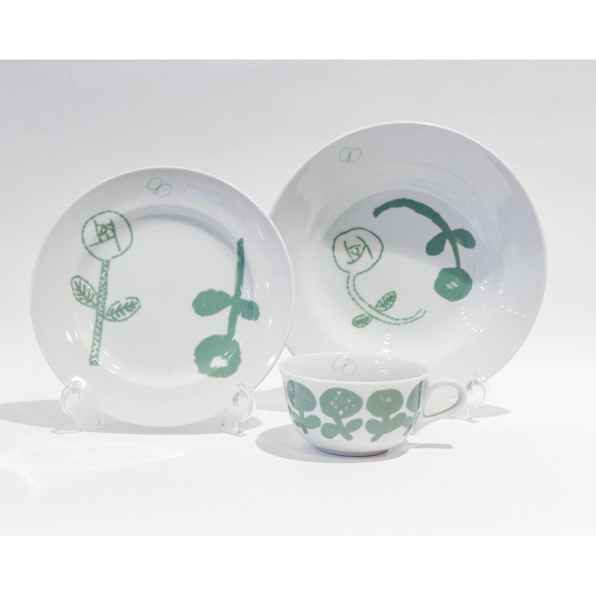 ミナ ペルホネン MINT GREEN FLOWER ミディプレート21cm | piccol