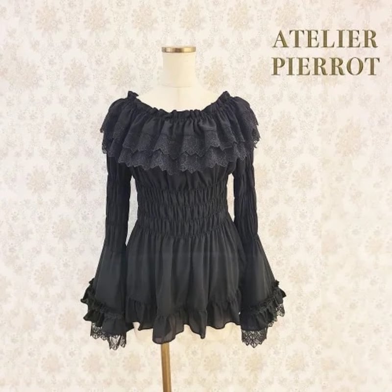 ATELIER-PIERROT】Shirring princess sleeve blous
