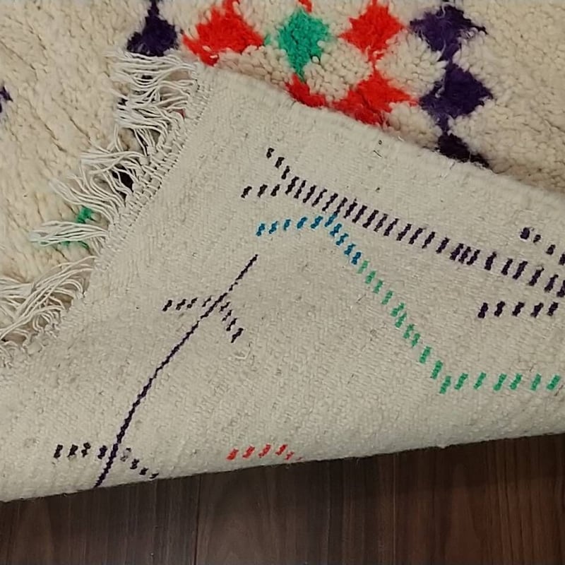 モロッコ ラグ rug アジラル ベニワレン 菱形 カラフル | Boawid