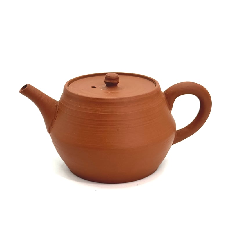 山田陶山 Tozan Yamada 朱泥 後手 急須(平蓋） ST 1008 | TOKONA