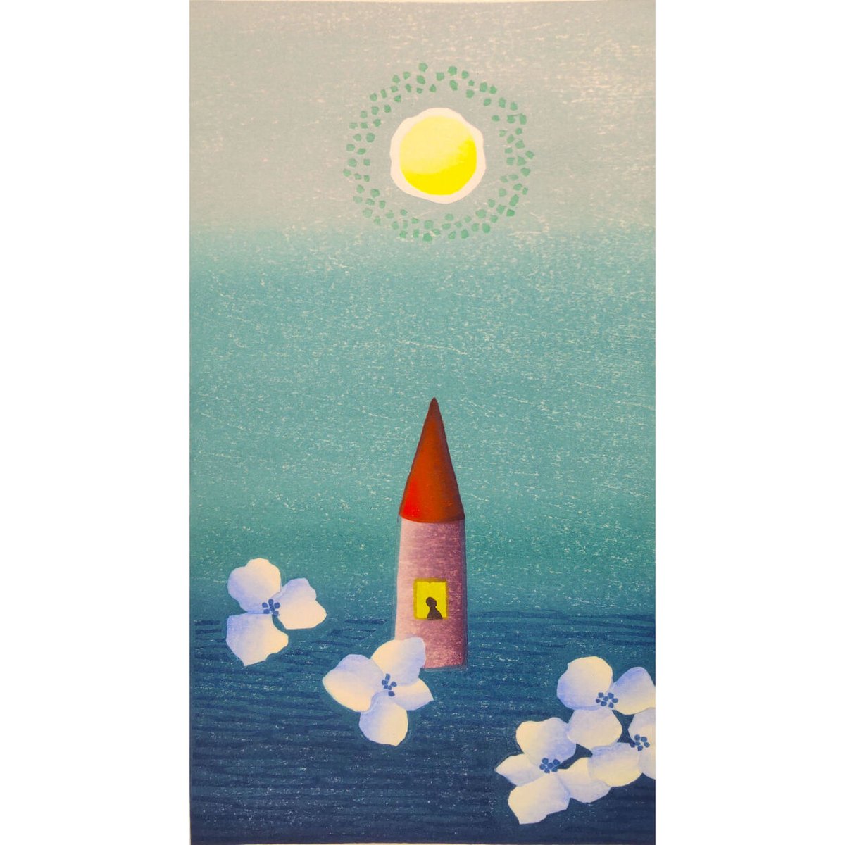 大西靖子「月明かり」木版画 ed.4/8 | 恵埜画廊STORE