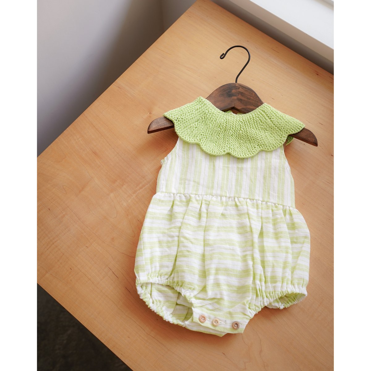 kalinka / Cordelia Romper - Lime Stripe | calme