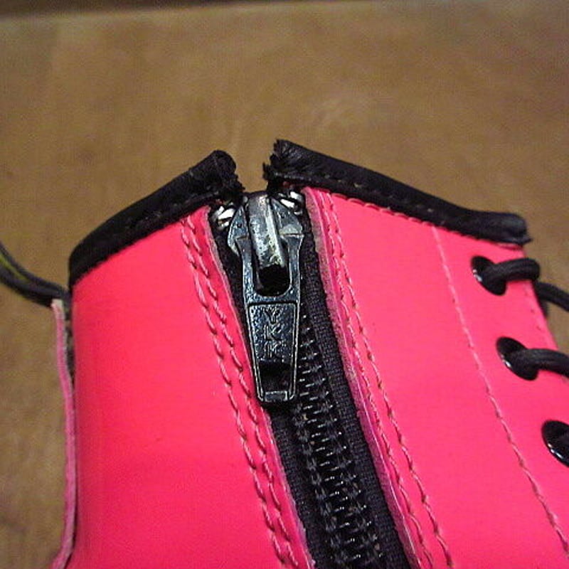 Dr.Martensサイドジップ8ホールエナメルブーツピンク○201106n8-w-bt-21