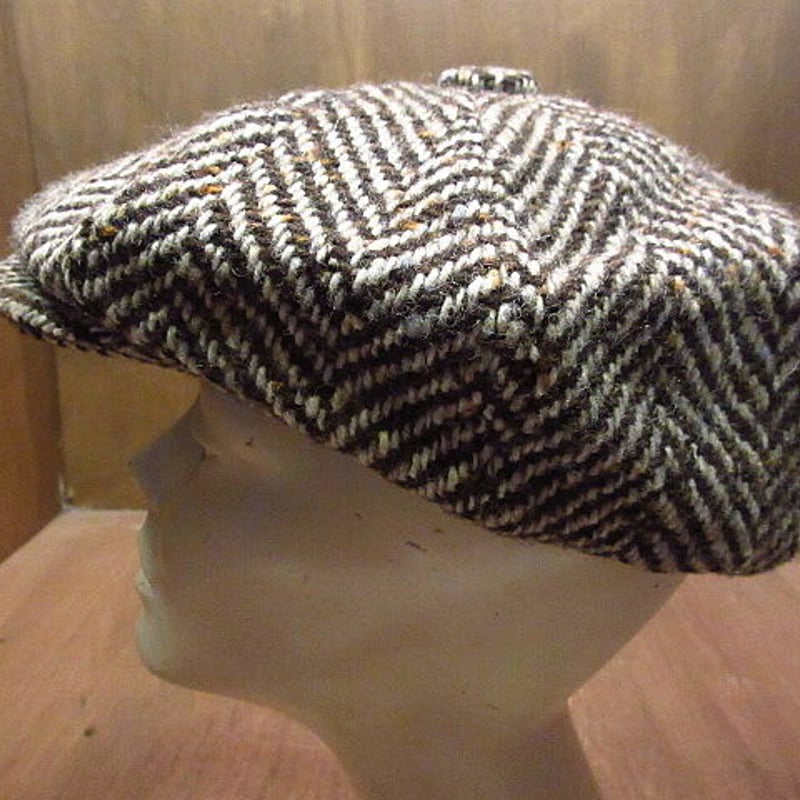 ビンテージ○Jonathan Richard 8パネルツイードキャスケットXL○201025n