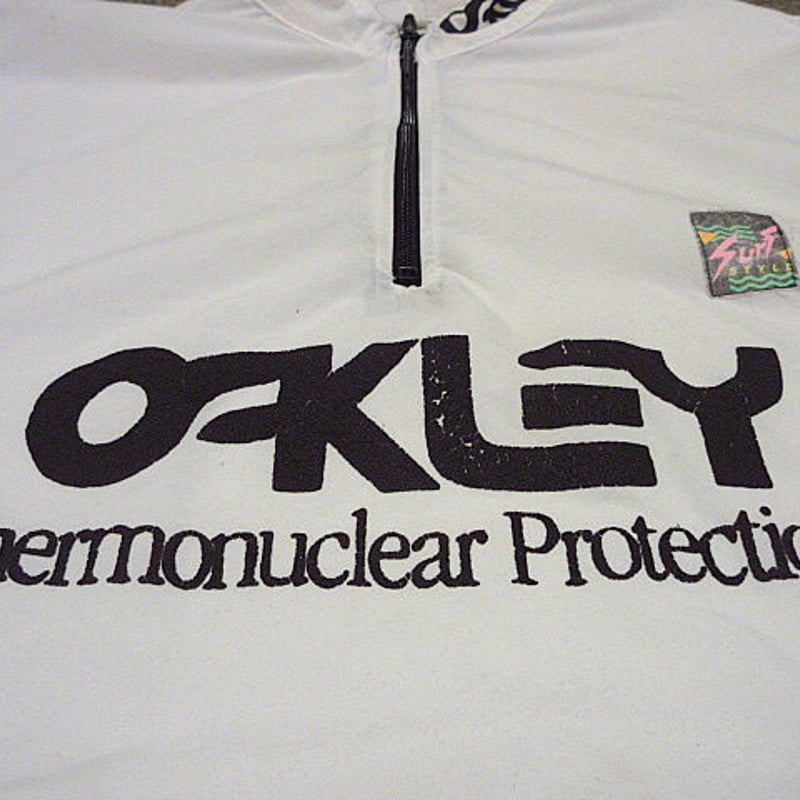 ビンテージ90's○Oakley Surf STYLEナイロンハーフジップジャケット白