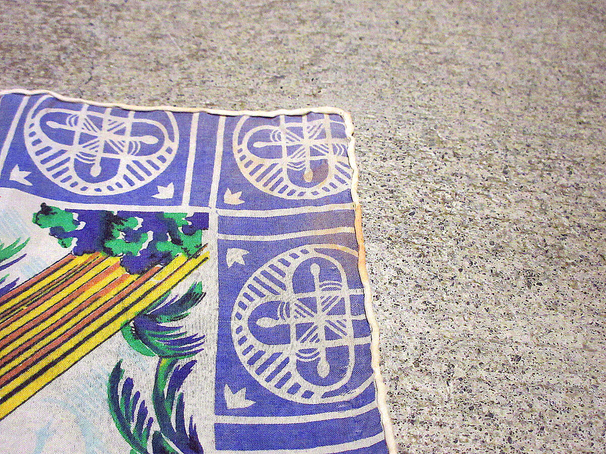 ビンテージ50's○HAWAIIスーベニアスカーフ○230102k2-scf 1950sハワイ