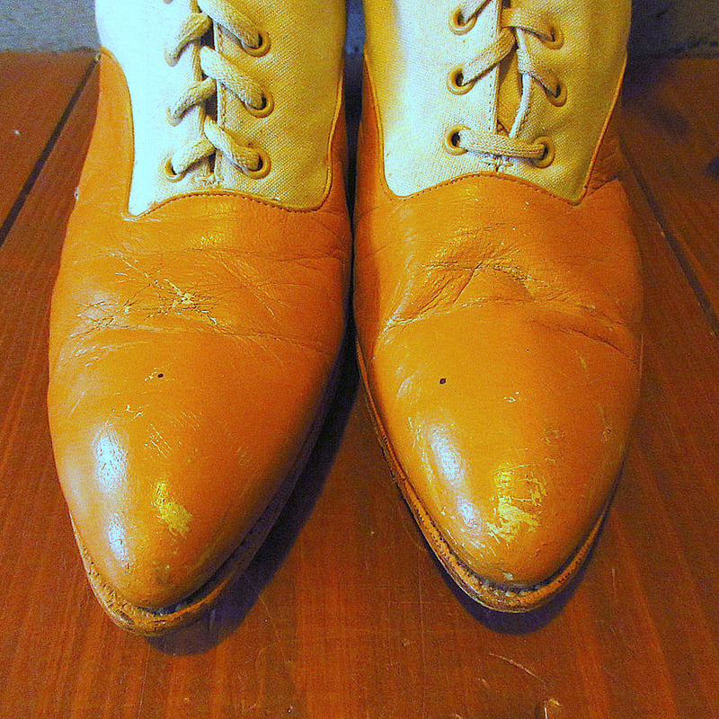 ビンテージ-20's○レディースヴィクトリアンレースアップブーツsize 5D