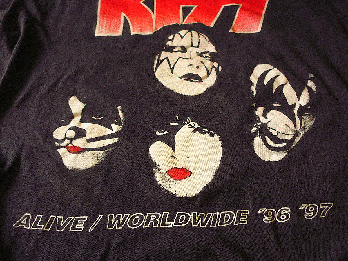 ビンテージ90's○KISS ALIVE/WORLDWIDE '96 '97 ツアーTシャツ黒