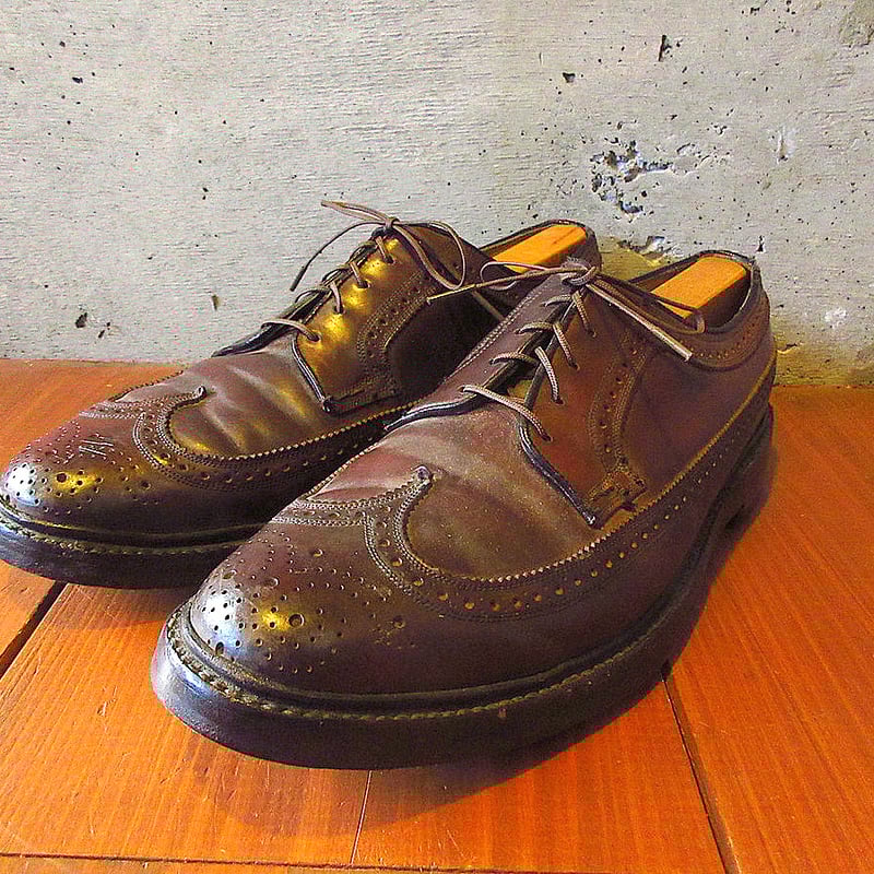 ビンテージ70's○FLORSHEIM IMPERIALコードバンウイングチップシューズ