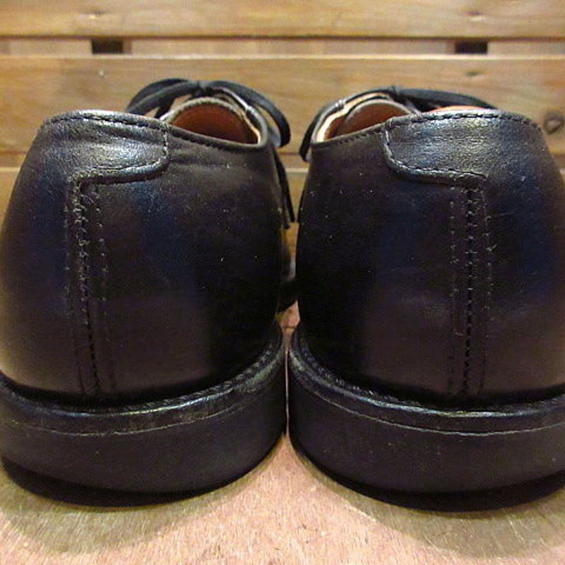 ビンテージ80's○RED WINGプリント羽根タグポストマンシューズ黒8 1/2