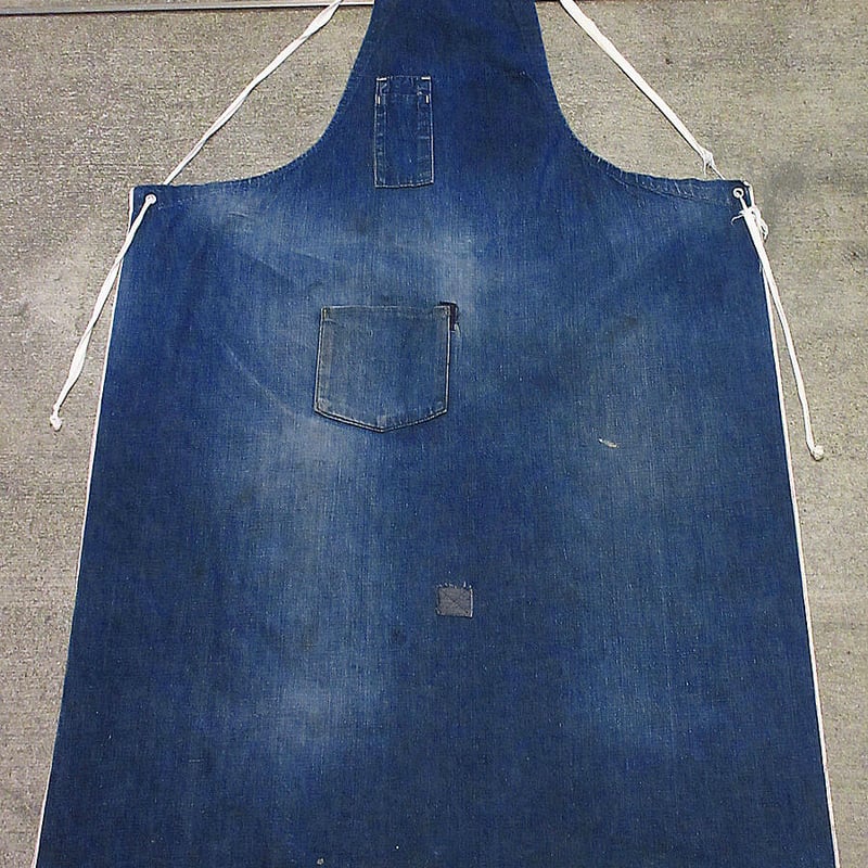 ビンテージ40's50's○耳付きデニムワークエプロン○230713i5-apr古着
