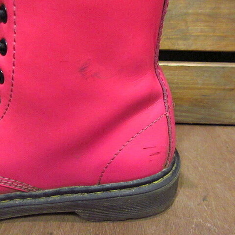 Dr.Martensサイドジップ8ホールエナメルブーツピンク○201106n8-w-bt-21
