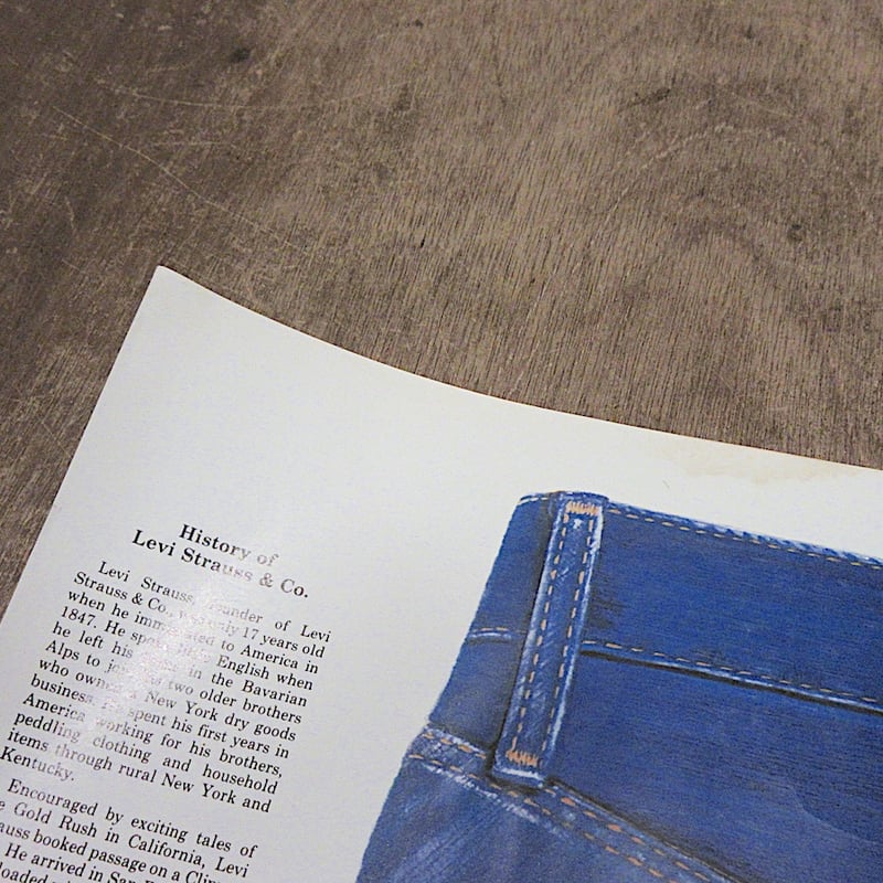 ビンテージ70's○Levi's BIG E 501アドバタイジングポスターA○260225z