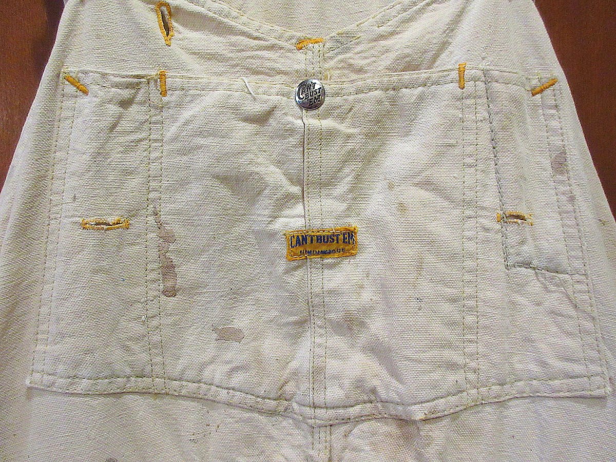 ビンテージ40's○CAN'T BUST'EMエプロン付きダブルニー生成り