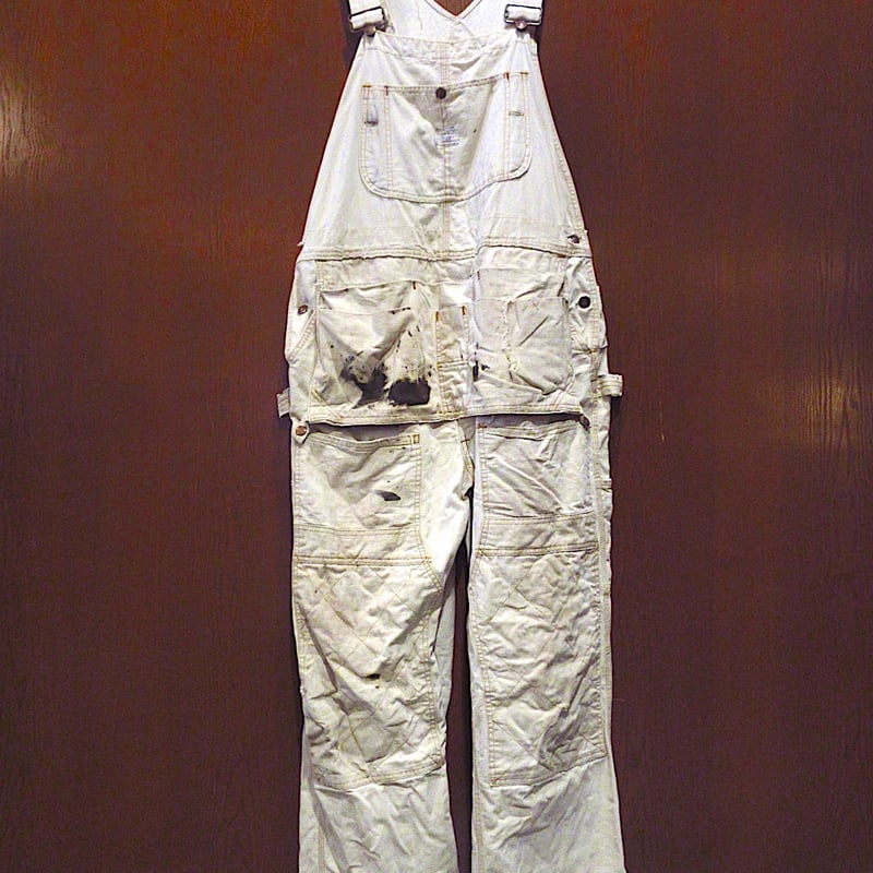 ビンテージ70's○BIG MACエプロン付きダブルニーオーバーオール生成り
