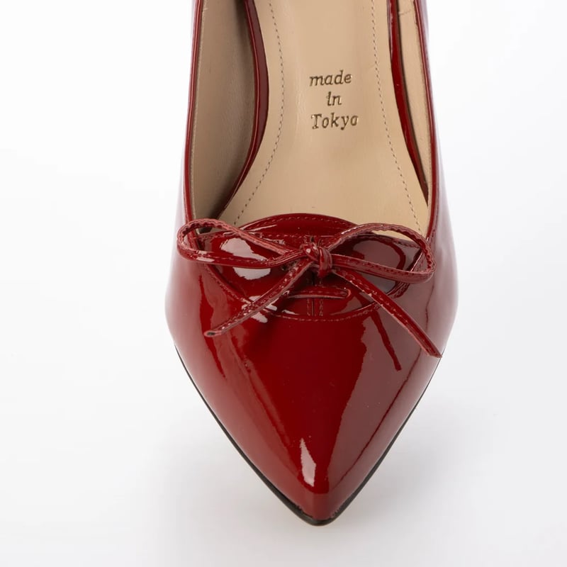 ポインテットトゥリボンエナメルパンプス/Pointed toe ribbon enamel p
