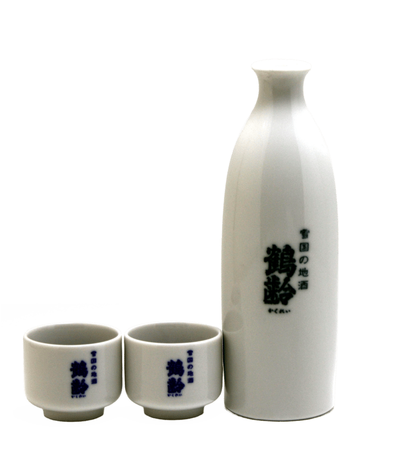 鶴齢徳利お猪口セット（徳利1ヶ、お猪口2ヶ） | 青木酒造（鶴齢 雪男