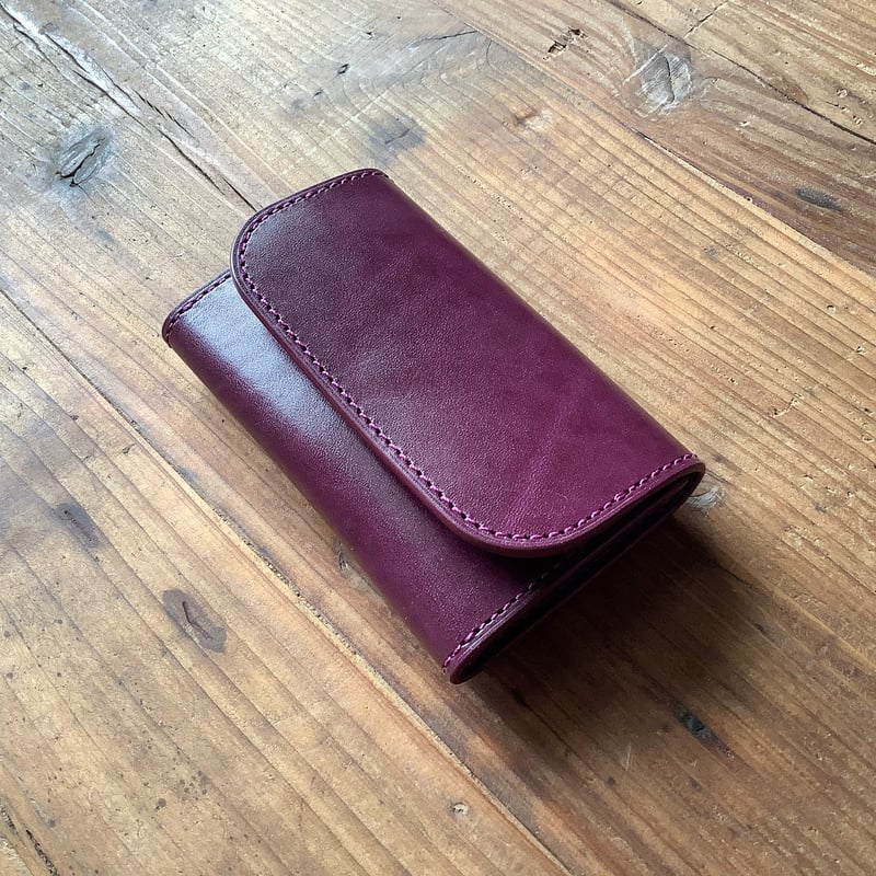 ルガトショルダー紫 パープル 名刺入れ | keywest828