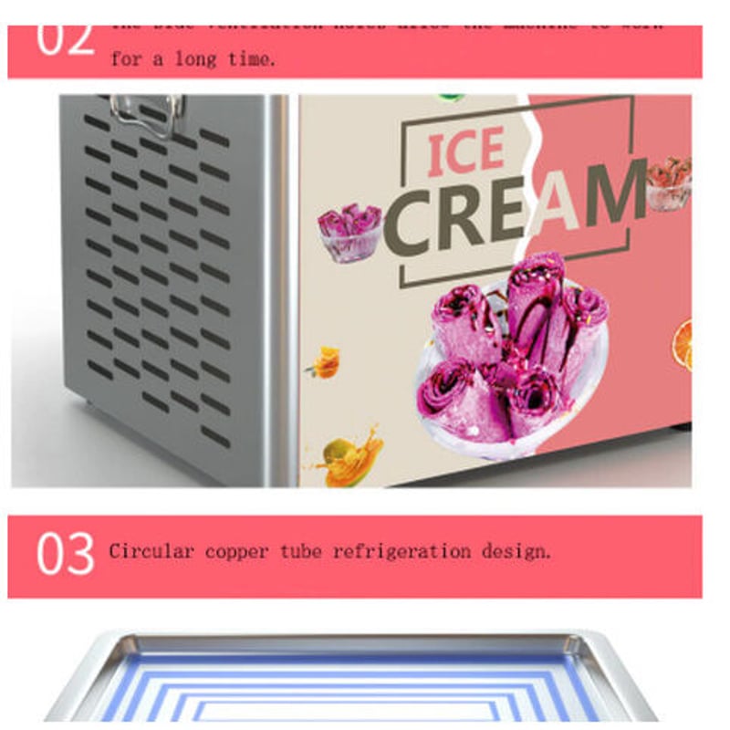 アイスクリームメーカー】 ロールアイス 機械 110V 家庭用 簡単 【業務