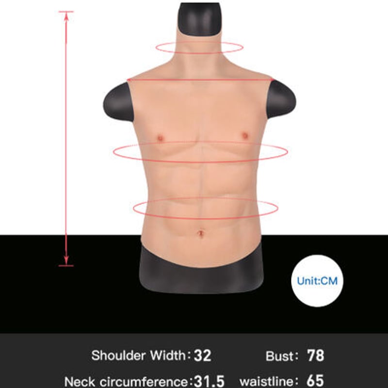 筋肉スーツ シリコン リアル シリコンスーツ 男装 上半身 偽筋肉