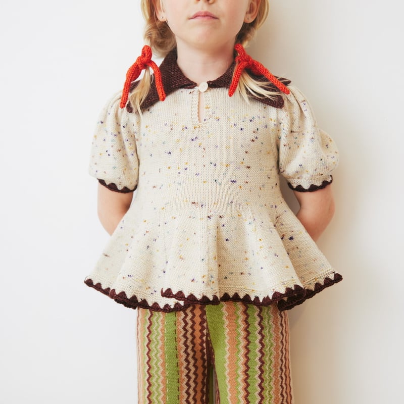 Misha & Puff Crochet Trim Puff Top - Iris Confe