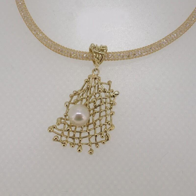 k18 あこや真珠 ペンダントトップ | 鋳金工房