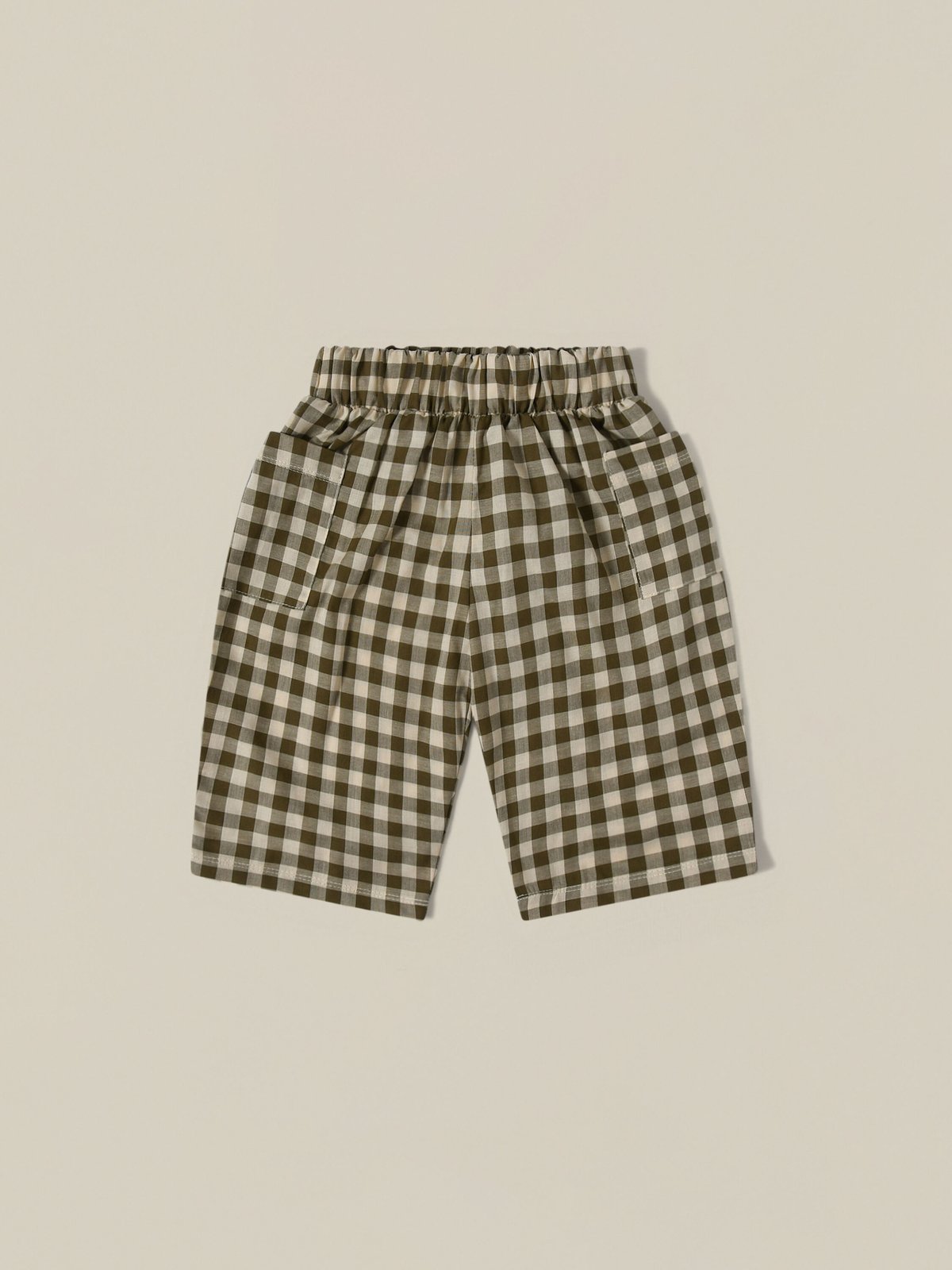 organic zoo - Olive Gingham Fisherman Pants/Poc